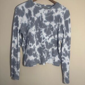 Anthropology Saturday Sunday Gray Tie-Dye Long Sleeve Thermal Top Like New